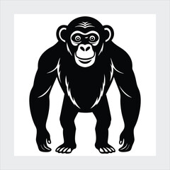 A chimpanzee standing vector illustration