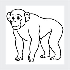 A chimpanzee standing vector illustration 