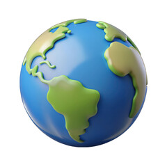 World globe 3d isolated on transparent background