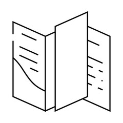 booklet with insert line icon vector. booklet with insert sign. isolated contour symbol black illustration