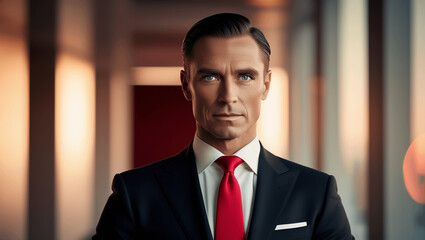Fototapeta premium portrait of a businessman ,business man in suit ,confident businessman