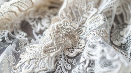 Obraz premium An intricate texture of lace, with delicate patterns and fine details. The elegant and feminine appearance adds a touch of sophistication and grace, perfect for romantic and vintage themes.