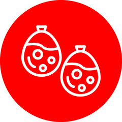 Water Balloon Vector Line White Circle Red