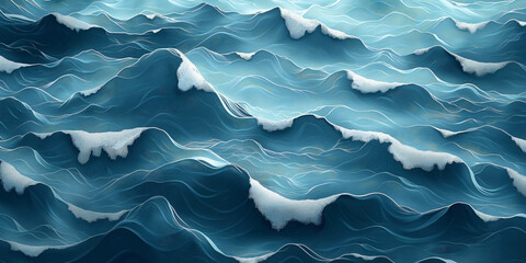 Obraz premium magine minimalisitc pattern, ocean themed