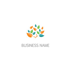 Leaf plant colorful design logo