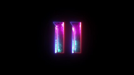 Glowing neon numeric number 11 animation. 4 color neon futuristic effect. Trendy glow lighting. 4K video animation