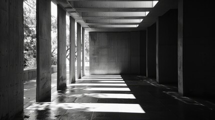 Light and shade effects on modernist structure
