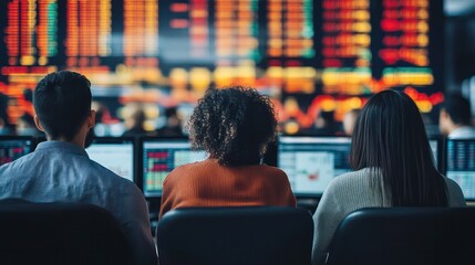 Fototapeta premium Investors attending financial workshops Learn about market trends and effective trading strategies.