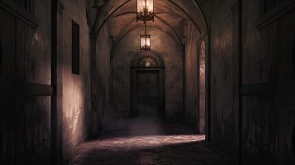 Fototapeta premium Old abandoned house in the dark