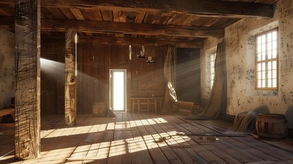 Old abandoned house in the dark
