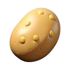 Fototapeta premium Young potato 3d isolated on transparent background