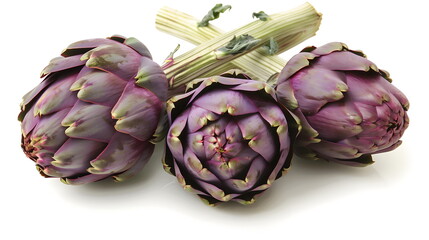 Fototapeta premium close up of artichokes isolated on white background