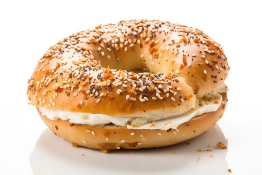recommend clip art: Brisk Breakfast Bagel , white background.