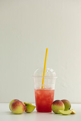Fresh Organic Heavenly Peaches on white background.