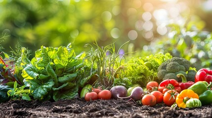 Vegetable garden in late summer background