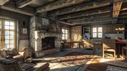 Fototapeta premium Swiss Chalet Architecture