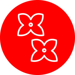 Forsythia Vector Line White Circle Red