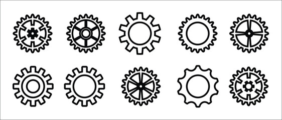 gear icon set, gear icons logo, gear vectors.
