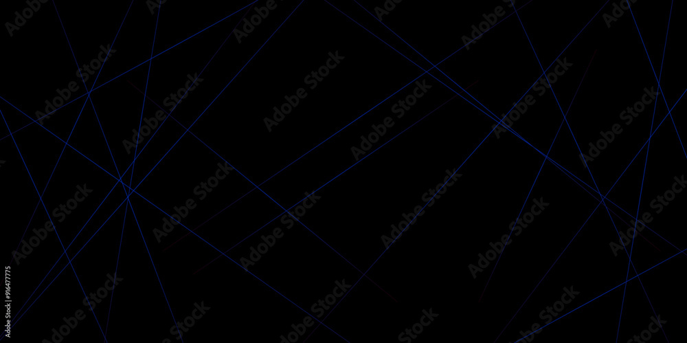 Poster abstract blue particles stoke line on dark black background. digital glowing futuristic technology c