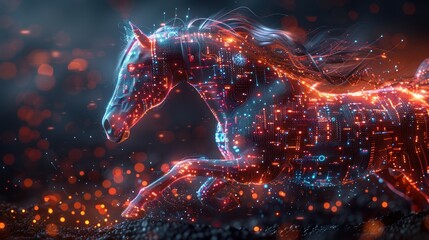Digital Horse in Motion
