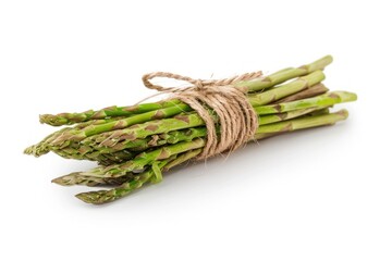 Fresh Green Asparagus Spears Tied with Twine.
