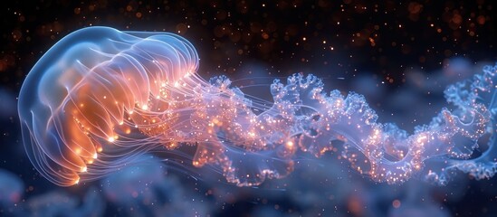 Glowing Jellyfish in the Ocean