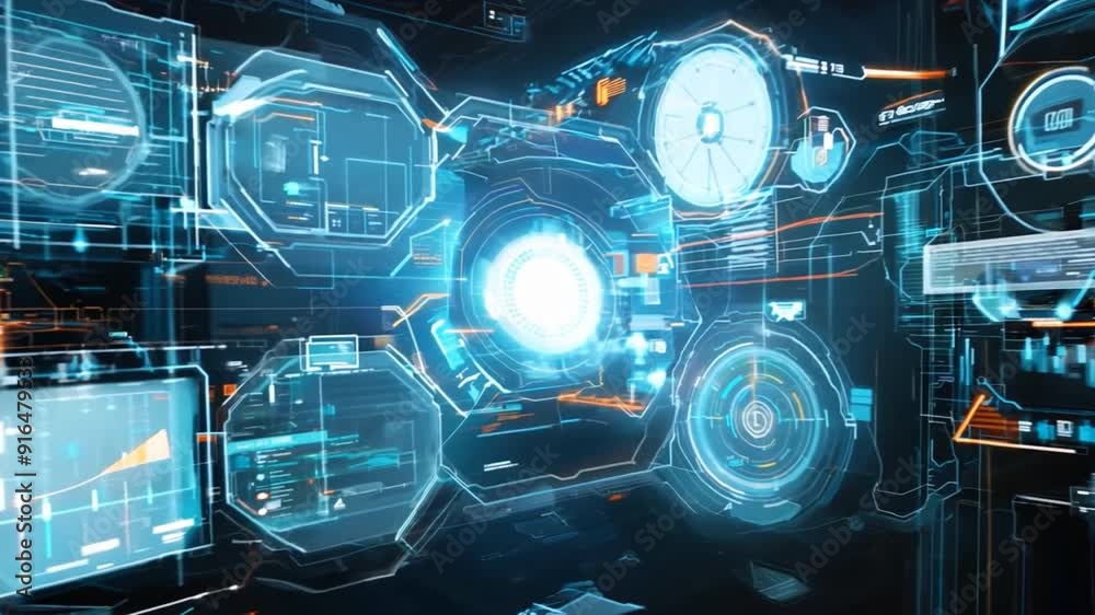 Aufkleber AI controls various systems in the cyber world, security systems Emphasis on presenting cutting-edge technology and AI challenges