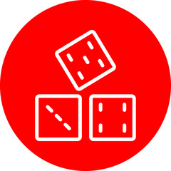 Dice Vector Line White Circle Red