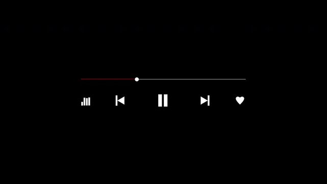 Music player overlay template animation blue gradation. Suitable for Youtuber, content creator, music production, etc.