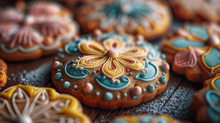 Obraz premium Beautifully Decorated Gingerbread Cookies