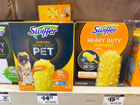 Swiffer brand of heavy-duty and pet duster heads.