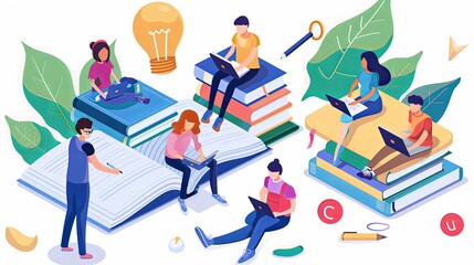 Young female academic tutor providing personalized educational support to a diverse group of students in a dynamic and interactive classroom setting