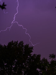 lightning in the night sky