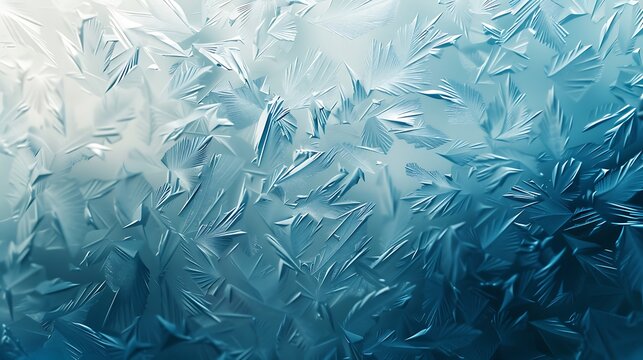 A background of frosted glass texture, translucent and frosty surface with intricate ice patterns, soft and cool light, serene and wintry feel, hd quality, natural look. --ar 16:9 --v 6.