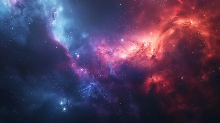 A background of galaxy nebula texture, infinite cosmos with sparkling stars, colorful nebulae, and drifting cosmic clouds, shades of blue and red, ethereal and mesmerizing feel, hd quality,