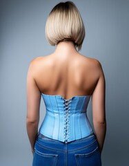 Naklejka premium young woman retro style, AI generated