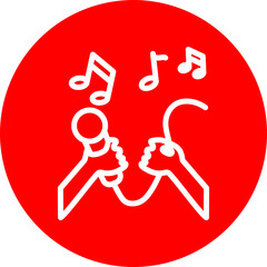 Karaoke Vector Line White Circle Red