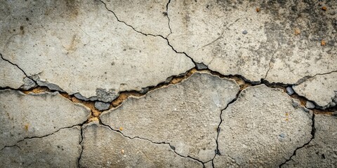 Obraz premium Cracked concrete surface with intricate patterns and textures , urban, abstract, background, rough, texture, decay, aged
