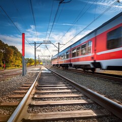 Fototapeta premium train passing, AI generated