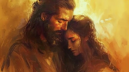 Jesus Anointed by Mary Magdalene in Emotional Depiction Painting