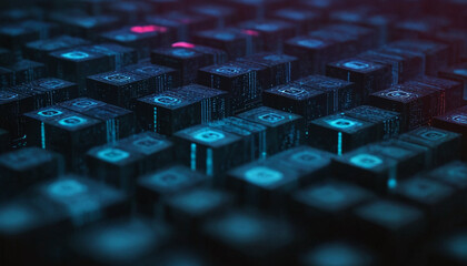 Fototapeta premium binary code digital matrix abstract background 3d perspective dimension new background 10