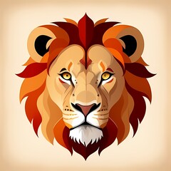 Obraz premium Lion 3D icon featuring a lifelike head with bold, piercing eyes, intricate mane details, and a proud, regal expression, designed to evoke power and confidence in logos and digital illustrations. 