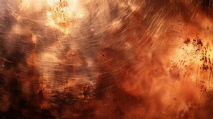 A background of metallic sheen, reflective surfaces with a brushed metal texture, copper color, warm and polished look, vintage feel, hd quality, natural look. --ar 16:9 --v 6.0 --s 250 --style raw