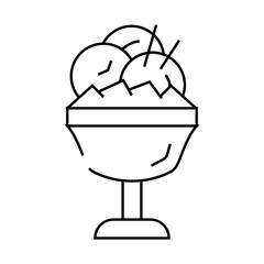ice cream mango line icon vector. ice cream mango sign. isolated contour symbol black illustration
