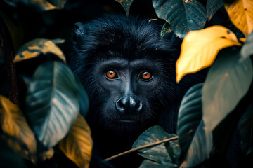  black howler monkey in the jungle