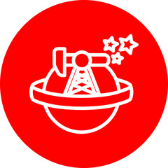 Space Mining Vector Line White Circle Red
