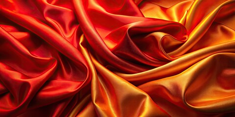 Obraz premium Red and orange silk or satin luxury fabric texture for abstract background , silk, satin, luxury