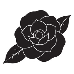 black and white camellia flower