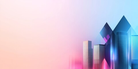 Cityscape with Skyscrapers and AI-Driven Data Streams