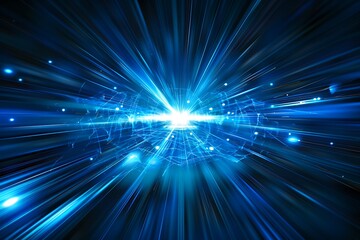 Obraz premium Abstract Blue Light Rays Background